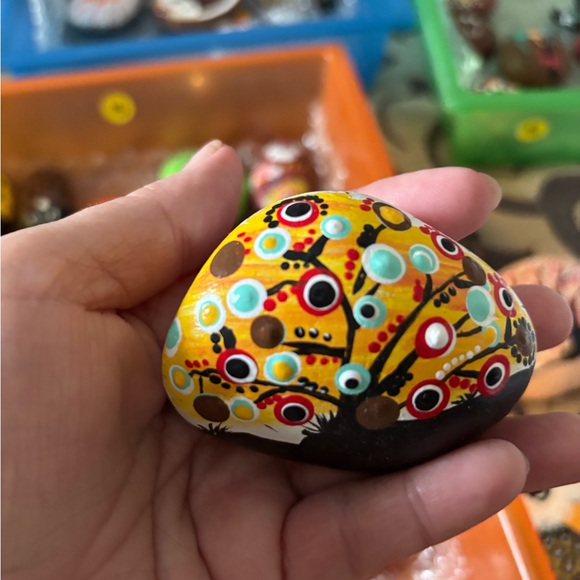 Handmade Other - Hand-Painted Decorative colorful tree Stone created by Barbara Schmid